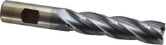 Cleveland - 3/4", 3" LOC, 3/4" Shank Diam, 5-1/4" OAL, 4 Flute, Cobalt Square End Mill - Single End, TiCN Finish, Spiral Flute, 30° Helix, Centercutting, Right Hand Cut, Right Hand Flute, Series HGC-4C - Eagle Tool & Supply