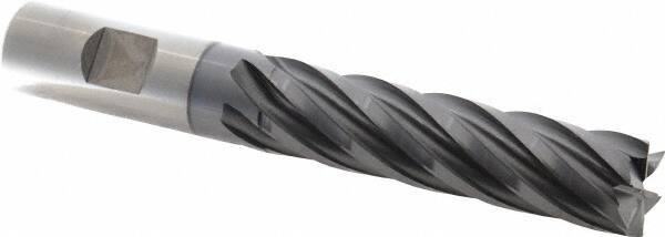 Cleveland - 3/4", 3" LOC, 3/4" Shank Diam, 5-1/4" OAL, 6 Flute, Cobalt Square End Mill - Single End, TiCN Finish, Spiral Flute, 30° Helix, Centercutting, Right Hand Cut, Right Hand Flute, Series HGC-4C - Eagle Tool & Supply