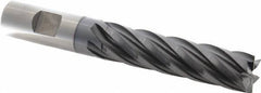 Cleveland - 3/4", 3" LOC, 3/4" Shank Diam, 5-1/4" OAL, 6 Flute, Cobalt Square End Mill - Single End, TiCN Finish, Spiral Flute, 30° Helix, Centercutting, Right Hand Cut, Right Hand Flute, Series HGC-4C - Eagle Tool & Supply