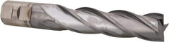 Cleveland - 1", 4" LOC, 1" Shank Diam, 6-1/2" OAL, 4 Flute, Cobalt Square End Mill - Single End, TiCN Finish, Spiral Flute, 30° Helix, Centercutting, Right Hand Cut, Right Hand Flute, Series HGC-4C - Eagle Tool & Supply