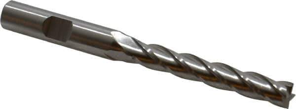 Cleveland - 5/16", 2" LOC, 3/8" Shank Diam, 3-1/4" OAL, 4 Flute, Cobalt Square End Mill - Single End, Uncoated, Spiral Flute, 30° Helix, Centercutting, Right Hand Cut, Right Hand Flute, Series HGC-4C - Eagle Tool & Supply