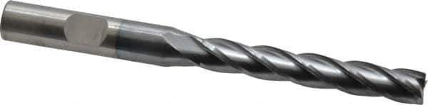 Cleveland - 5/16", 2" LOC, 3/8" Shank Diam, 3-1/4" OAL, 4 Flute, Cobalt Square End Mill - Single End, TiCN Finish, Spiral Flute, 30° Helix, Centercutting, Right Hand Cut, Right Hand Flute, Series HGC-4C - Eagle Tool & Supply