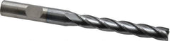 Cleveland - 5/16", 2" LOC, 3/8" Shank Diam, 3-1/4" OAL, 4 Flute, Cobalt Square End Mill - Single End, TiCN Finish, Spiral Flute, 30° Helix, Centercutting, Right Hand Cut, Right Hand Flute, Series HGC-4C - Eagle Tool & Supply