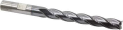 Cleveland - 3/8", 2-1/2" LOC, 3/8" Shank Diam, 4-1/4" OAL, 4 Flute, Cobalt Square End Mill - Single End, TiCN Finish, Spiral Flute, 30° Helix, Centercutting, Right Hand Cut, Right Hand Flute, Series HGC-4C - Eagle Tool & Supply