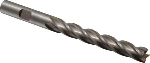 Cleveland - 3/8", 2-1/2" LOC, 3/8" Shank Diam, 4-1/4" OAL, 4 Flute, Cobalt Square End Mill - Single End, Uncoated, Spiral Flute, 30° Helix, Centercutting, Right Hand Cut, Right Hand Flute, Series HGC-4C - Eagle Tool & Supply