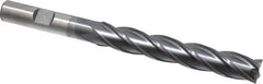 Cleveland - 7/16", 2" LOC, 3/8" Shank Diam, 4-1/2" OAL, 4 Flute, Cobalt Square End Mill - Single End, TiCN Finish, Spiral Flute, 30° Helix, Centercutting, Right Hand Cut, Right Hand Flute, Series HGC-4C - Eagle Tool & Supply