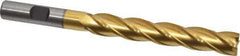 Cleveland - 7/16", 2-3/4" LOC, 3/8" Shank Diam, 4-1/2" OAL, 4 Flute, Cobalt Square End Mill - Single End, TiN Finish, Spiral Flute, 30° Helix, Centercutting, Right Hand Cut, Right Hand Flute, Series HGC-4C - Eagle Tool & Supply