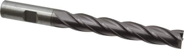 Cleveland - 1/2", 3" LOC, 1/2" Shank Diam, 5" OAL, 4 Flute, Cobalt Square End Mill - Single End, TiCN Finish, Spiral Flute, 30° Helix, Centercutting, Right Hand Cut, Right Hand Flute, Series HGC-4C - Eagle Tool & Supply