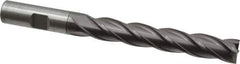 Cleveland - 1/2", 3" LOC, 1/2" Shank Diam, 5" OAL, 4 Flute, Cobalt Square End Mill - Single End, TiCN Finish, Spiral Flute, 30° Helix, Centercutting, Right Hand Cut, Right Hand Flute, Series HGC-4C - Eagle Tool & Supply