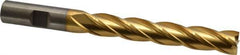Cleveland - 1/2", 3" LOC, 1/2" Shank Diam, 5" OAL, 4 Flute, Cobalt Square End Mill - Single End, TiN Finish, Spiral Flute, 30° Helix, Centercutting, Right Hand Cut, Right Hand Flute, Series HGC-4C - Eagle Tool & Supply