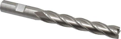 Cleveland - 1/2", 50.8mm LOC, 1/2" Shank Diam, 5" OAL, 4 Flute, Cobalt Square End Mill - Single End, Uncoated, Spiral Flute, 30° Helix, Centercutting, Right Hand Cut, Right Hand Flute, Series HGC-4C - Eagle Tool & Supply