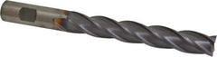 Cleveland - 5/8", 4" LOC, 5/8" Shank Diam, 6-1/8" OAL, 4 Flute, Cobalt Square End Mill - Single End, TiCN Finish, Spiral Flute, 30° Helix, Centercutting, Right Hand Cut, Right Hand Flute, Series HGC-4C - Eagle Tool & Supply