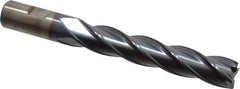 Cleveland - 3/4", 4" LOC, 3/4" Shank Diam, 6-1/4" OAL, 4 Flute, Cobalt Square End Mill - Single End, TiCN Finish, Spiral Flute, 30° Helix, Centercutting, Right Hand Cut, Right Hand Flute, Series HGC-4C - Eagle Tool & Supply