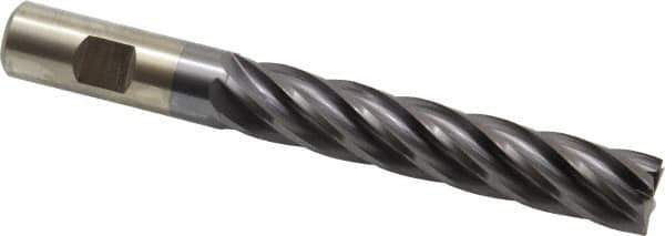 Cleveland - 3/4", 4" LOC, 3/4" Shank Diam, 6-1/4" OAL, 6 Flute, Cobalt Square End Mill - Single End, TiCN Finish, Spiral Flute, 30° Helix, Centercutting, Right Hand Cut, Right Hand Flute, Series HGC-4C - Eagle Tool & Supply