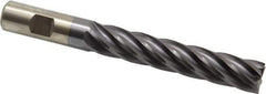 Cleveland - 3/4", 4" LOC, 3/4" Shank Diam, 6-1/4" OAL, 6 Flute, Cobalt Square End Mill - Single End, TiCN Finish, Spiral Flute, 30° Helix, Centercutting, Right Hand Cut, Right Hand Flute, Series HGC-4C - Eagle Tool & Supply