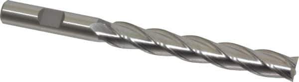 Cleveland - 13/32", 2-3/4" LOC, 3/8" Shank Diam, 4-1/2" OAL, 4 Flute, Cobalt Square End Mill - Single End, Uncoated, Spiral Flute, 30° Helix, Centercutting, Right Hand Cut, Right Hand Flute, Series HGC-4C - Eagle Tool & Supply