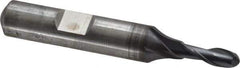 Cleveland - 3/16" Diam, 1/2" LOC, 2 Flute Cobalt Ball End Mill - TiCN Finish, Single End, 2-3/8" OAL, 3/8" Shank Diam, Spiral Flute - Eagle Tool & Supply