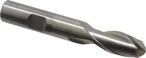 Cleveland - 1/2" Diam, 1" LOC, 2 Flute Cobalt Ball End Mill - Uncoated, Single End, 3-1/4" OAL, 1/2" Shank Diam, Spiral Flute - Eagle Tool & Supply