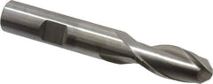 Cleveland - 1/2" Diam, 1" LOC, 2 Flute Cobalt Ball End Mill - Uncoated, Single End, 3-1/4" OAL, 1/2" Shank Diam, Spiral Flute - Eagle Tool & Supply