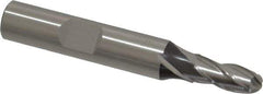Cleveland - 1/4" Diam, 5/8" LOC, 4 Flute Cobalt Ball End Mill - Uncoated, Single End, 2-7/16" OAL, 3/8" Shank Diam, Spiral Flute - Eagle Tool & Supply