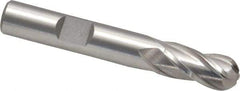 Cleveland - 3/8" Diam, 3/4" LOC, 4 Flute Cobalt Ball End Mill - Uncoated, Single End, 2-1/2" OAL, 3/8" Shank Diam, Spiral Flute - Eagle Tool & Supply