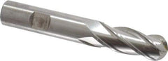 Cleveland - 1/2" Diam, 1-1/4" LOC, 4 Flute Cobalt Ball End Mill - Uncoated, Single End, 3-1/4" OAL, 1/2" Shank Diam, Spiral Flute - Eagle Tool & Supply