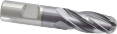 Cleveland - 3/4" Diam, 1-5/8" LOC, 4 Flute Cobalt Ball End Mill - TiCN Finish, Single End, 3-7/8" OAL, 3/4" Shank Diam, Spiral Flute - Eagle Tool & Supply