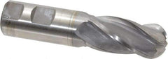 Cleveland - 1" Diam, 2" LOC, 4 Flute Cobalt Ball End Mill - TiCN Finish, Single End, 4-1/2" OAL, 1" Shank Diam, Spiral Flute - Eagle Tool & Supply