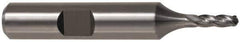 Cleveland - 1/4" Diam, 5/8" LOC, 4 Flute Cobalt Ball End Mill - TiN Finish, Single End, 2-7/16" OAL, 3/8" Shank Diam, Spiral Flute - Eagle Tool & Supply