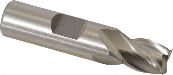 Cleveland - 7/16", 1/2" LOC, 1/2" Shank Diam, 2-3/16" OAL, 4 Flute, Powdered Metal Square End Mill - Single End, Uncoated, Spiral Flute, 37° Helix, Centercutting, Right Hand Cut, Right Hand Flute, Series PM-4 - Eagle Tool & Supply