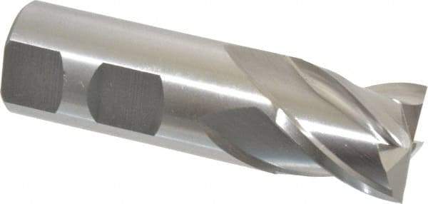 Cleveland - 1", 1" LOC, 1" Shank Diam, 3-1/2" OAL, 4 Flute, Powdered Metal Square End Mill - Single End, Uncoated, Spiral Flute, 37° Helix, Centercutting, Right Hand Cut, Right Hand Flute, Series PM-4 - Eagle Tool & Supply