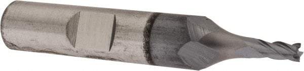 Cleveland - 1/8", 1/4" LOC, 1/8" Shank Diam, 2-3/16" OAL, 4 Flute, Powdered Metal Square End Mill - Single End, TiCN Finish, Spiral Flute, 37° Helix, Centercutting, Right Hand Cut, Right Hand Flute, Series PM-4 - Eagle Tool & Supply