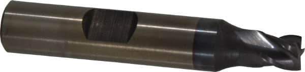 Cleveland - 1/4", 1/4" LOC, 3/8" Shank Diam, 2-1/16" OAL, 4 Flute, Powdered Metal Square End Mill - Single End, TiCN Finish, Spiral Flute, 37° Helix, Centercutting, Right Hand Cut, Right Hand Flute, Series PM-4 - Eagle Tool & Supply