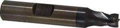 Cleveland - 1/4", 1/4" LOC, 3/8" Shank Diam, 2-1/16" OAL, 4 Flute, Powdered Metal Square End Mill - Single End, TiCN Finish, Spiral Flute, 37° Helix, Centercutting, Right Hand Cut, Right Hand Flute, Series PM-4 - Eagle Tool & Supply