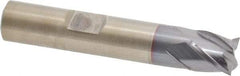 Cleveland - 3/8", 3/8" LOC, 3/8" Shank Diam, 2-1/8" OAL, 4 Flute, Powdered Metal Square End Mill - Single End, TiCN Finish, Spiral Flute, 37° Helix, Centercutting, Right Hand Cut, Right Hand Flute, Series PM-4 - Eagle Tool & Supply