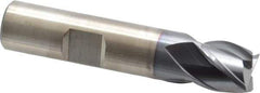Cleveland - 1/2", 1/2" LOC, 1/2" Shank Diam, 2-1/2" OAL, 4 Flute, Powdered Metal Square End Mill - Single End, TiCN Finish, Spiral Flute, 37° Helix, Centercutting, Right Hand Cut, Right Hand Flute, Series PM-4 - Eagle Tool & Supply