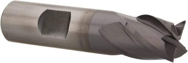 Cleveland - 5/8", 5/8" LOC, 5/8" Shank Diam, 2-3/4" OAL, 4 Flute, Powdered Metal Square End Mill - Single End, TiCN Finish, Spiral Flute, 37° Helix, Centercutting, Right Hand Cut, Right Hand Flute, Series PM-4 - Eagle Tool & Supply