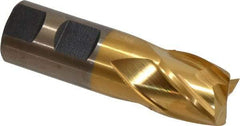 Cleveland - 1", 1" LOC, 1" Shank Diam, 3-1/2" OAL, 4 Flute, Powdered Metal Square End Mill - Single End, TiN Finish, Spiral Flute, 37° Helix, Centercutting, Right Hand Cut, Right Hand Flute, Series PM-4 - Eagle Tool & Supply