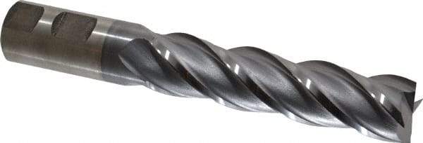 Cleveland - 1", 4" LOC, 1" Shank Diam, 6-1/2" OAL, 4 Flute, Powdered Metal Square End Mill - Single End, TiCN Finish, Spiral Flute, 37° Helix, Centercutting, Right Hand Cut, Right Hand Flute, Series PM-4 - Eagle Tool & Supply