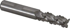 Cleveland - 1/2" Diam, Coarse Pitch, 1-1/4" LOC, 3 Flute Powdered Metal Corner Radius Roughing End Mill - Uncoated, 3-1/4" OAL, 1/2" Shank Diam, Single End, Centercutting, 42° Helix - Eagle Tool & Supply