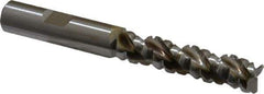 Cleveland - 1/2" Diam, Coarse Pitch, 2" LOC, 3 Flute Powdered Metal Corner Radius Roughing End Mill - Uncoated, 4" OAL, 1/2" Shank Diam, Single End, Centercutting, 42° Helix - Eagle Tool & Supply