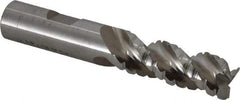 Cleveland - 5/8" Diam, Coarse Pitch, 1-5/8" LOC, 3 Flute Powdered Metal Corner Radius Roughing End Mill - Uncoated, 3-3/4" OAL, 5/8" Shank Diam, Single End, Centercutting, 42° Helix - Eagle Tool & Supply