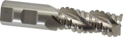 Cleveland - 1" Diam, Coarse Pitch, 2" LOC, 3 Flute Powdered Metal Corner Radius Roughing End Mill - Uncoated, 4-1/2" OAL, 1" Shank Diam, Single End, Centercutting, 42° Helix - Eagle Tool & Supply