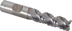 Cleveland - 5/8" Diam, Coarse Pitch, 1-5/8" LOC, 3 Flute Powdered Metal Corner Radius Roughing End Mill - TiCN Finish, 3-3/4" OAL, 5/8" Shank Diam, Single End, Centercutting, 42° Helix - Eagle Tool & Supply