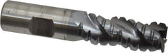 Cleveland - 3/4" Diam, Coarse Pitch, 1-5/8" LOC, 3 Flute Powdered Metal Corner Radius Roughing End Mill - TiCN Finish, 3-7/8" OAL, 3/4" Shank Diam, Single End, Centercutting, 42° Helix - Eagle Tool & Supply