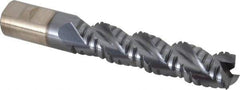Cleveland - 1" Diam, Coarse Pitch, 4" LOC, 3 Flute Powdered Metal Corner Radius Roughing End Mill - TiCN Finish, 6-1/2" OAL, 1" Shank Diam, Single End, Centercutting, 42° Helix - Eagle Tool & Supply