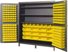 Valley Craft - 3 Shelf 212 Bin Storage Cabinet - Steel, 72" Wide x 24" Deep x 84" High, Gray - Eagle Tool & Supply