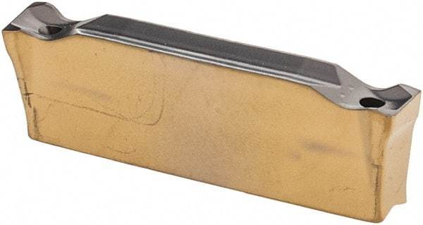 Iscar - DGRC3102 C IC808 Grade, 0.122" Cutting Width, Carbide Cutoff Insert - 6° Right Hand Lead Angle, 0.008" Cnr Rad, TiAlN Coated, Double End - Eagle Tool & Supply