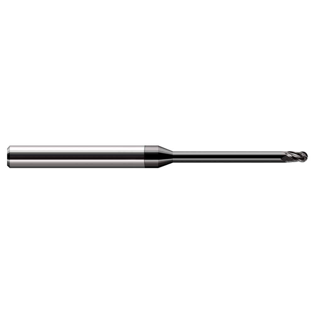 Harvey Tool - 0.04" Diam, 0.06" LOC, 3 Flute Solid Carbide Ball End Mill - Exact Industrial Supply