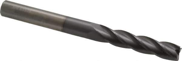 OSG - 3/8", 1-3/4" LOC, 3/8" Shank Diam, 4" OAL, 4 Flute, Solid Carbide Square End Mill - Single End, TiCN Finish, Spiral Flute, 30° Helix, Centercutting, Right Hand Cut, Right Hand Flute, Series 484 - Eagle Tool & Supply